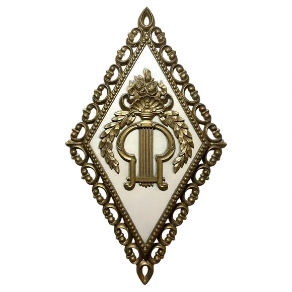 Mid Century Syroco / Homco 4pc Gilt Detail Wall Plaques - True Vintage Decor 60s - Picture 5 of 7